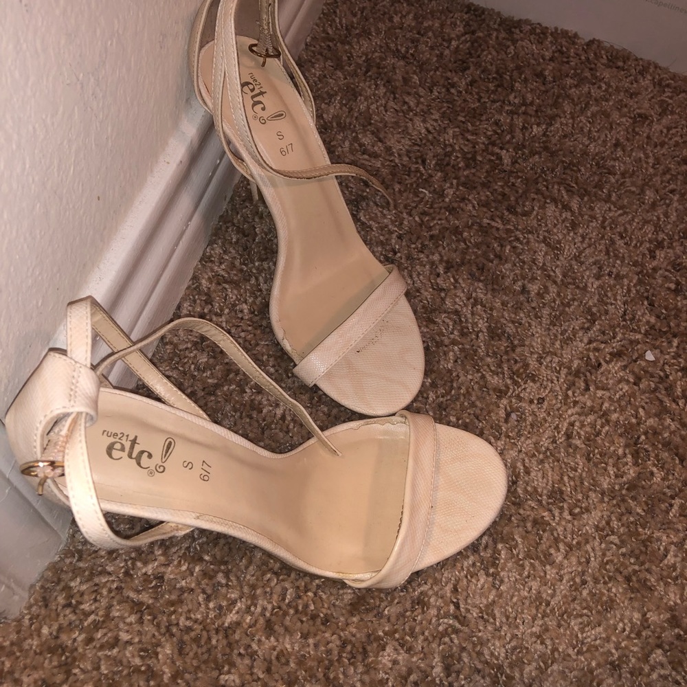 Nude sandal heels